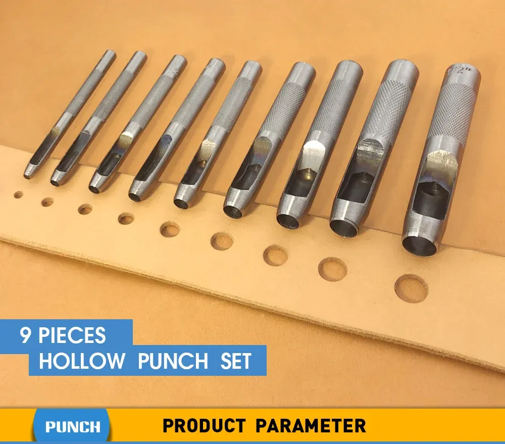 9 perforateurs cuir pour maroquinerie et ceintures