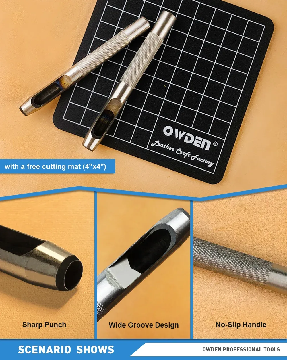 9 perforateurs cuir pour maroquinerie et ceintures