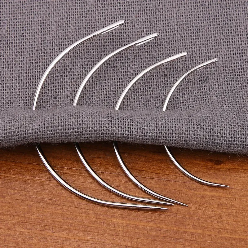 Aiguilles couture cuir courbées 4 pièces pour réparation