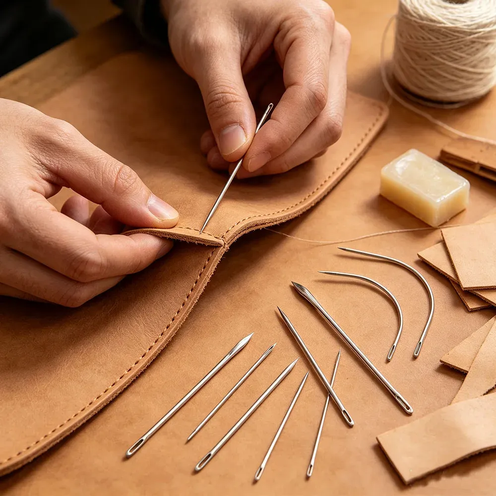 Aiguilles cuir courbées pour sellerie et tissus lourds