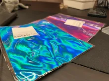 Avis clients – Feuille similicuir PU miroir 3D A5 arc-en-ciel
