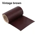 Bande cuir PU adhésive 137 x 10 cm pour réparation – Couleur vintage brown
