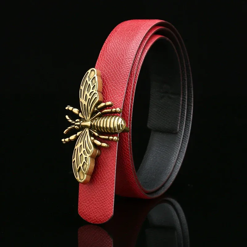 Boucle ceinture cuir 25 mm papillon rétro