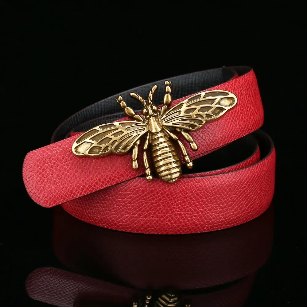 Boucle ceinture cuir 25 mm papillon rétro