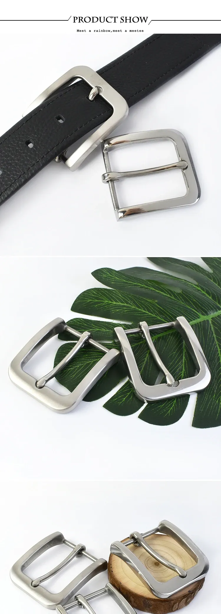 Boucle ceinture inox 35 à 40 mm finition miroir ou brossée
