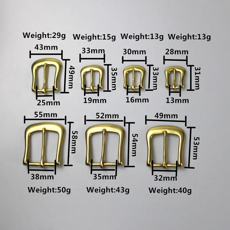 Boucle ceinture laiton 13 à 38 mm ardillon métal