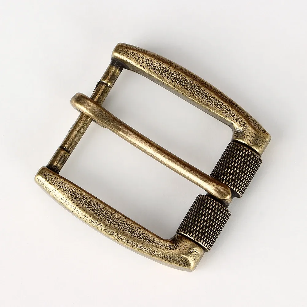 Boucle ceinture laiton 40 mm ardillon rouleau vintage