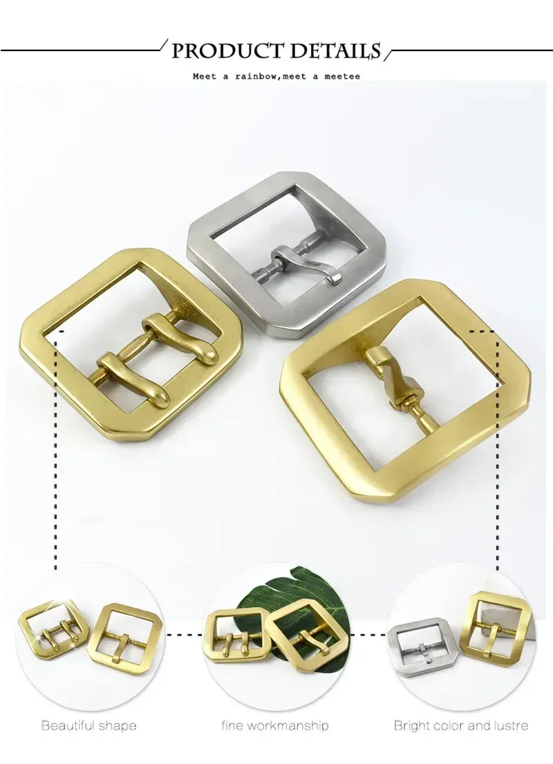 Boucle ceinture laiton 40 mm ardillon simple double