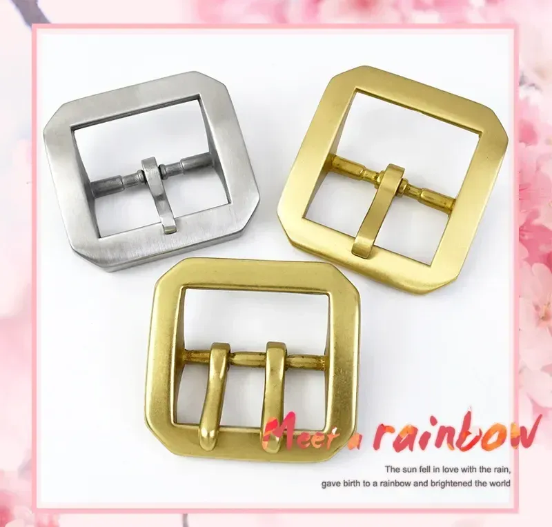 Boucle ceinture laiton 40 mm ardillon simple double