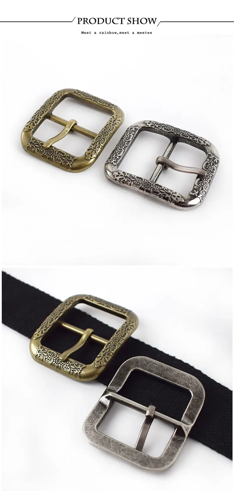 Boucle ceinture laiton argent 20 à 40 mm ardillon vintage