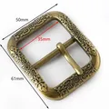 Boucle ceinture laiton argent 20 à 40 mm ardillon vintage – Couleur YK056-Brass-35mm
