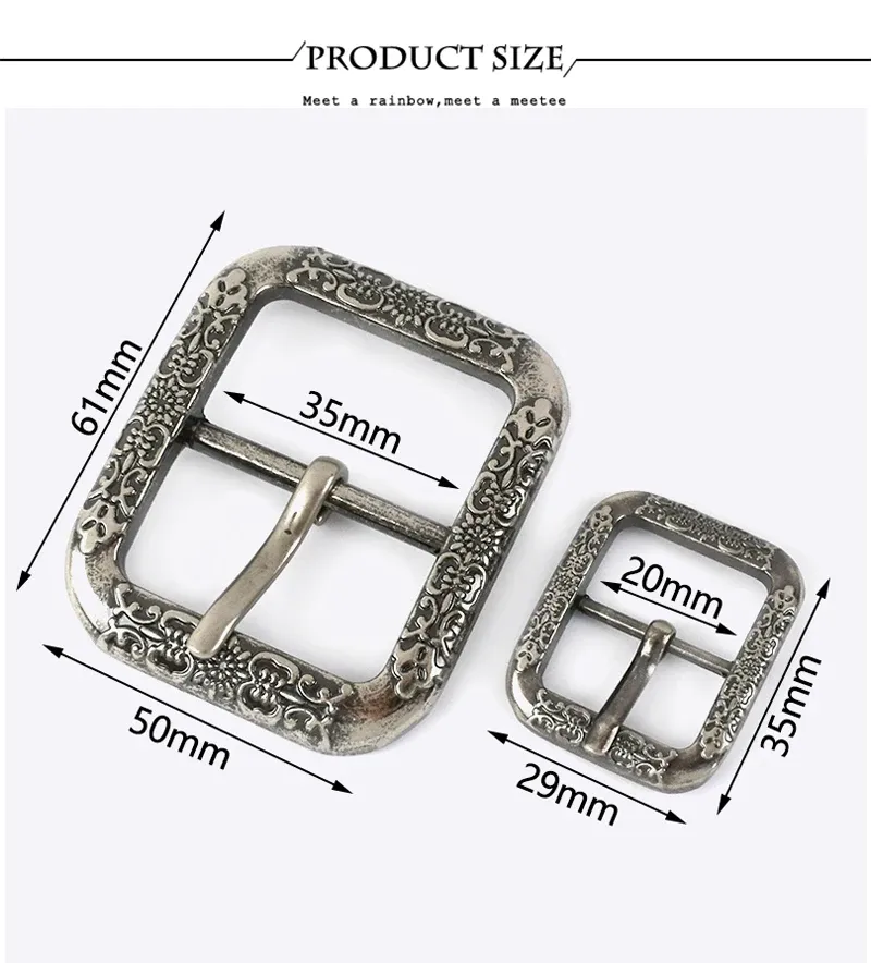 Boucle ceinture laiton argent 20 à 40 mm fermoir décoratif