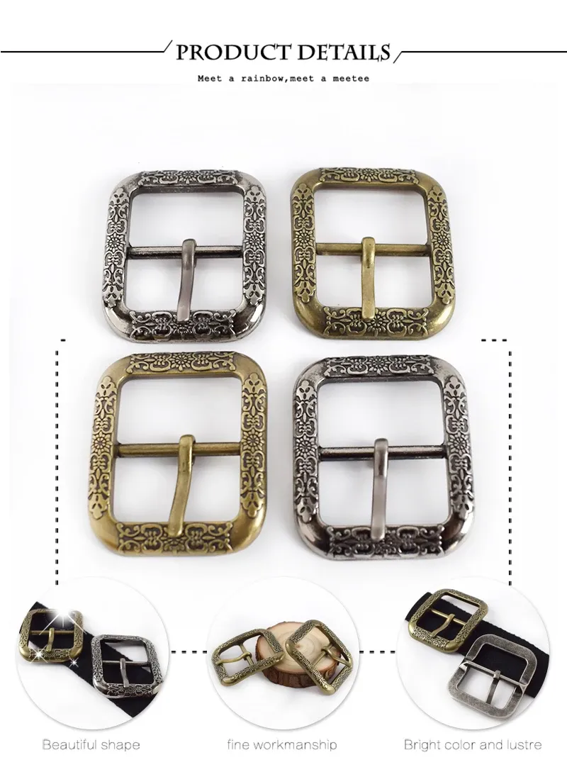 Boucle ceinture laiton argent 20 à 40 mm fermoir décoratif