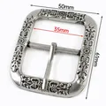 Boucle ceinture laiton argent 20 à 40 mm fermoir décoratif – Couleur YK056-Silver-35mm