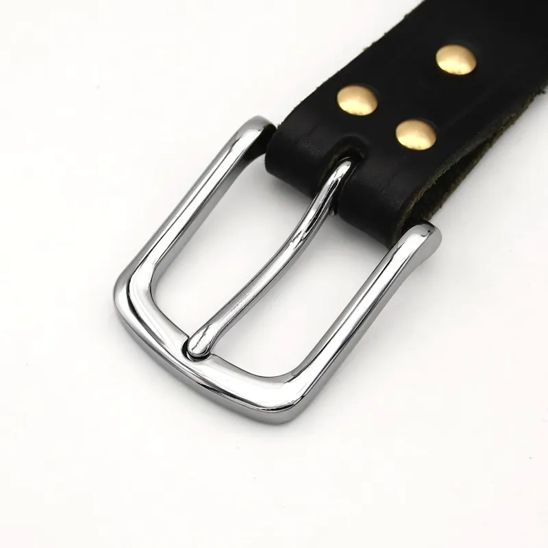Boucle ceinture métal 35 mm ardillon argent noir pistolet