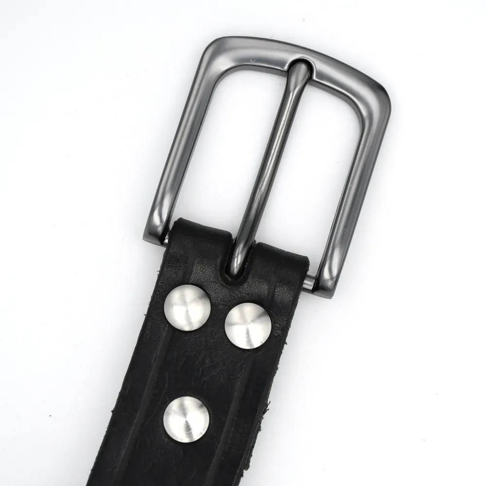 Boucle ceinture métal 35 mm ardillon argent noir pistolet