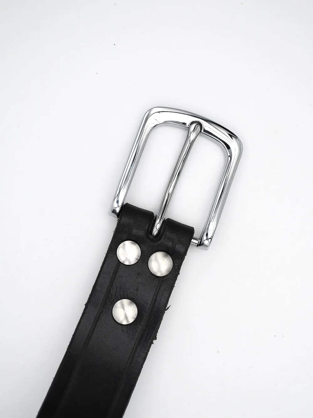 Boucle ceinture métal 35 mm ardillon argent noir pistolet