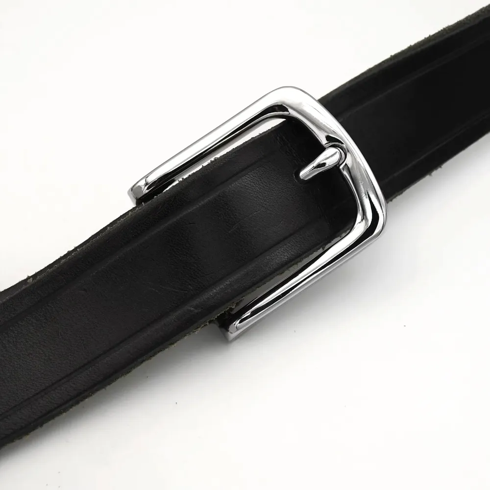 Boucle ceinture métal 35 mm ardillon argent noir pistolet