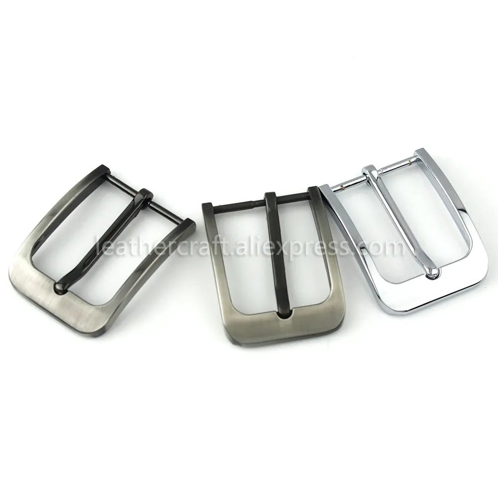 Boucle ceinture métal 35 mm ardillon noir pistolet chrome