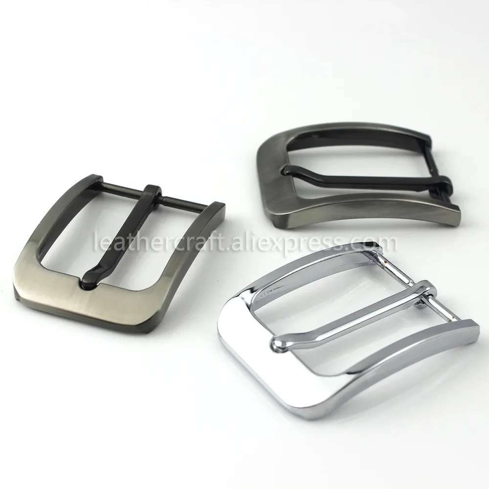 Boucle ceinture métal 35 mm ardillon noir pistolet chrome