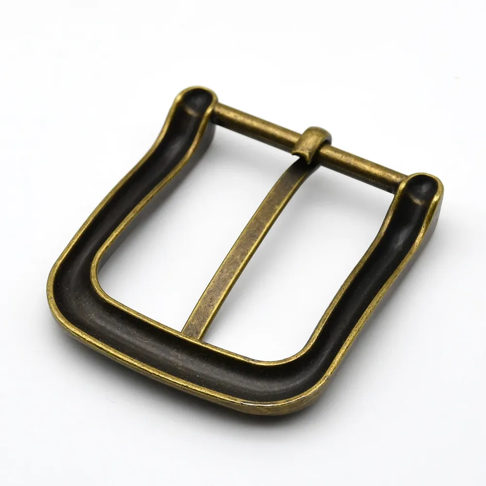 Boucle ceinture métal 40 mm ardillon gaufré bronze antique