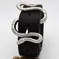 Boucle ceinture métal 40 mm tête serpent argent – 5