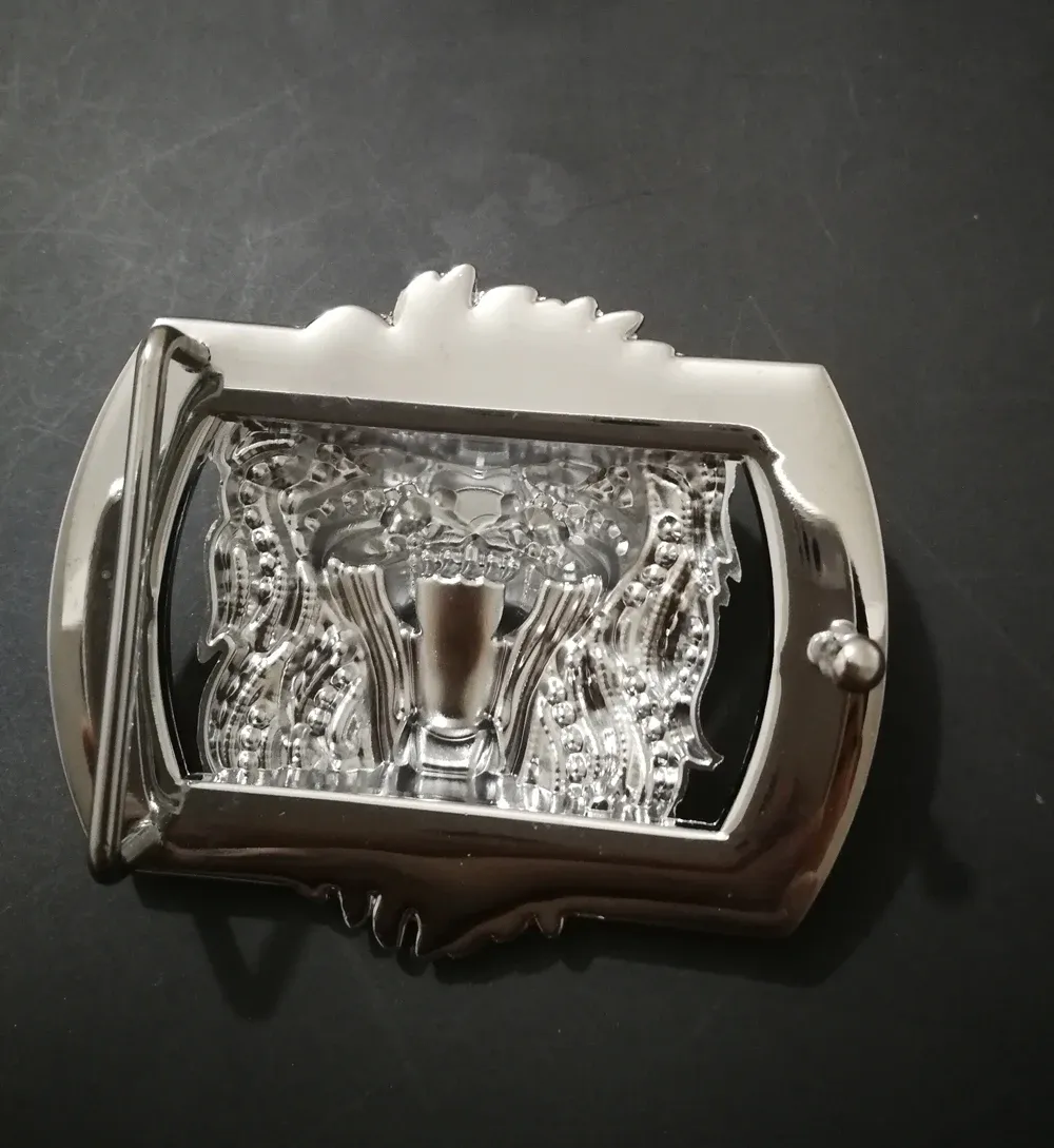 Boucle ceinture métal lion diamant