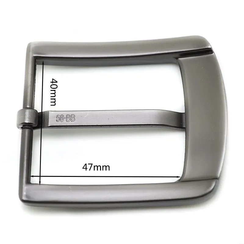 Boucle ceinture zinc 40 mm ardillon unique demi-boucle