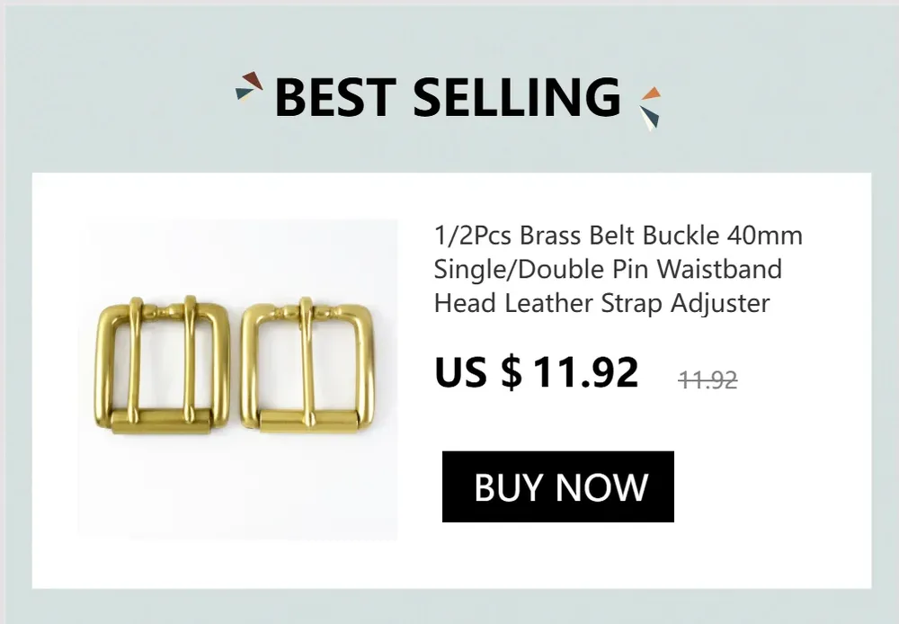 Boucle de ceinture laiton 40 mm double ardillon pour cuir