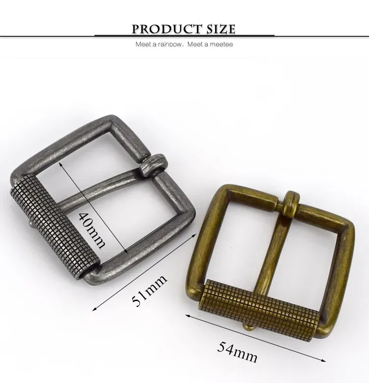Boucle de ceinture laiton 40 mm double ardillon pour cuir