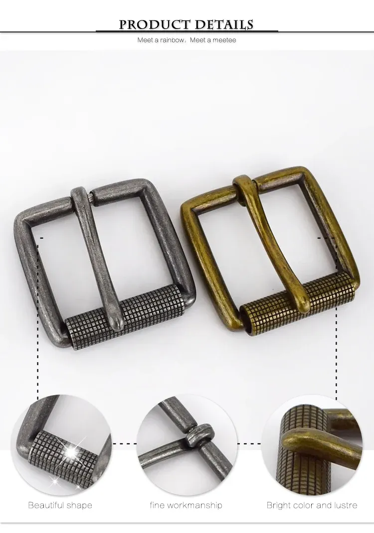 Boucle de ceinture laiton 40 mm double ardillon pour cuir