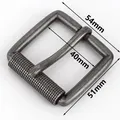 Boucle de ceinture laiton 40 mm double ardillon pour cuir – Couleur YK069-Silver-40mm