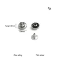 Boutons rivets floraux argentés pour maroquinerie – Couleur 10x6mm old silver