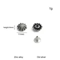 Boutons rivets floraux argentés pour maroquinerie – Couleur 11x4mm