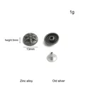 Boutons rivets floraux argentés pour maroquinerie – Couleur 15x3mm old silver