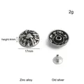Boutons rivets floraux argentés pour maroquinerie – Couleur 17x4mm old silver