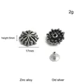 Boutons rivets floraux argentés pour maroquinerie – Couleur 17x5mm old silver