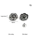 Boutons rivets floraux argentés pour maroquinerie – Couleur 18x6mm old silver