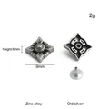 Boutons rivets floraux argentés pour maroquinerie – Couleur 19x6mm old silver