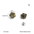 Boutons rivets floraux argentés pour maroquinerie – Couleur 8x6mm antique