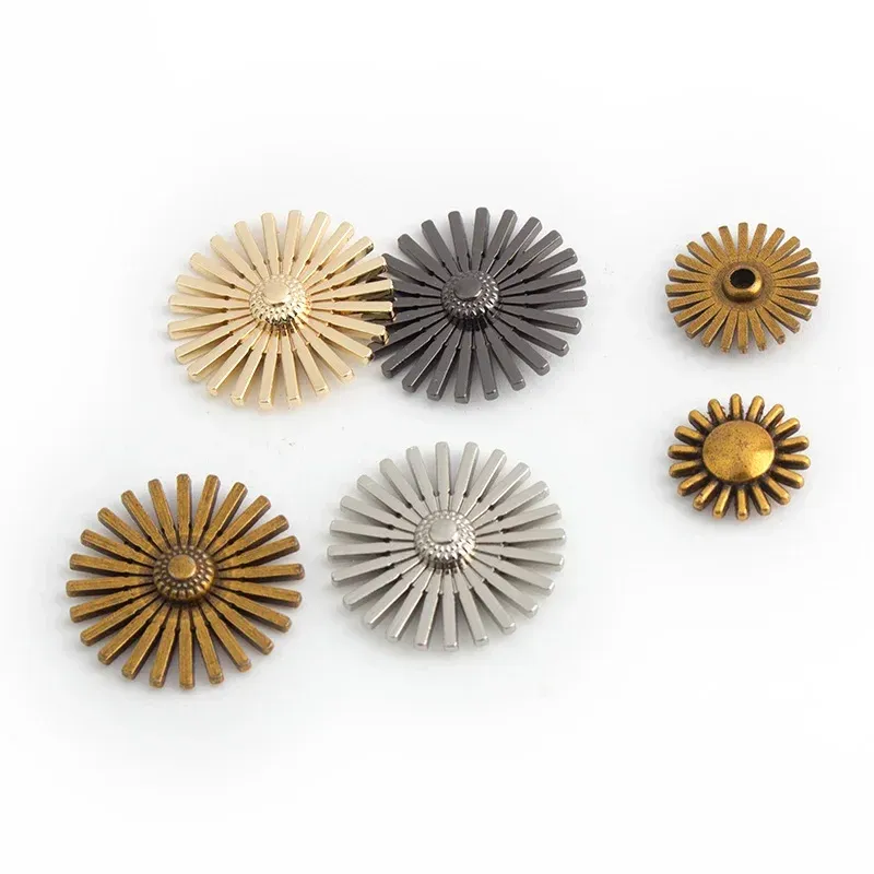 Boutons rivets floraux argentés pour maroquinerie