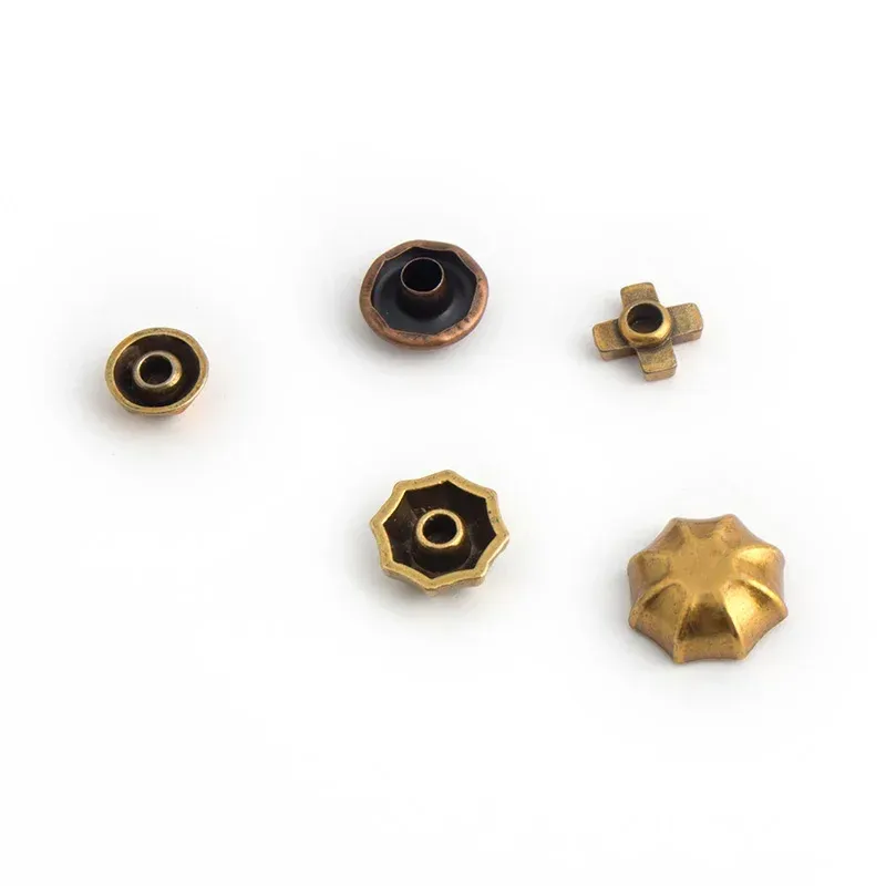 Boutons rivets floraux argentés pour maroquinerie