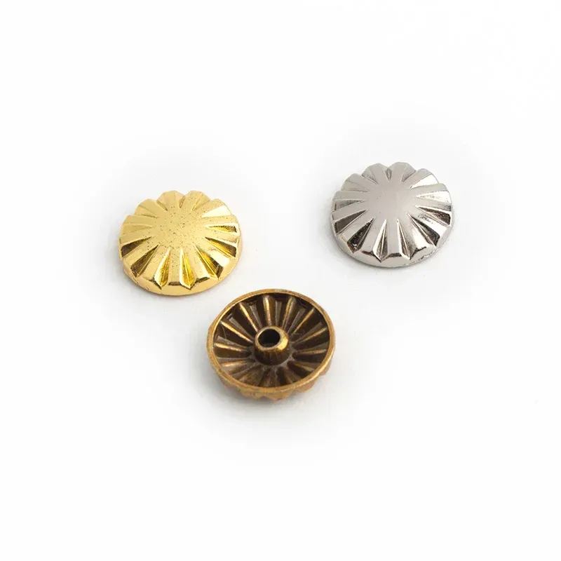 Boutons rivets floraux argentés pour maroquinerie