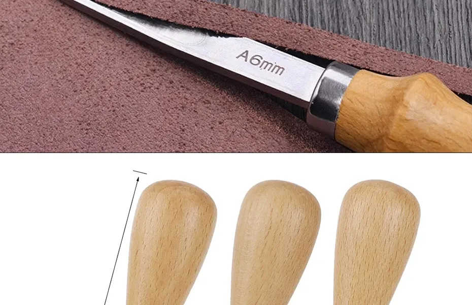 Chanfreineur bords cuir 3 tailles 4 à 8 mm