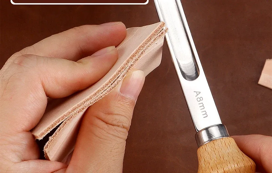 Chanfreineur bords cuir 3 tailles 4 à 8 mm