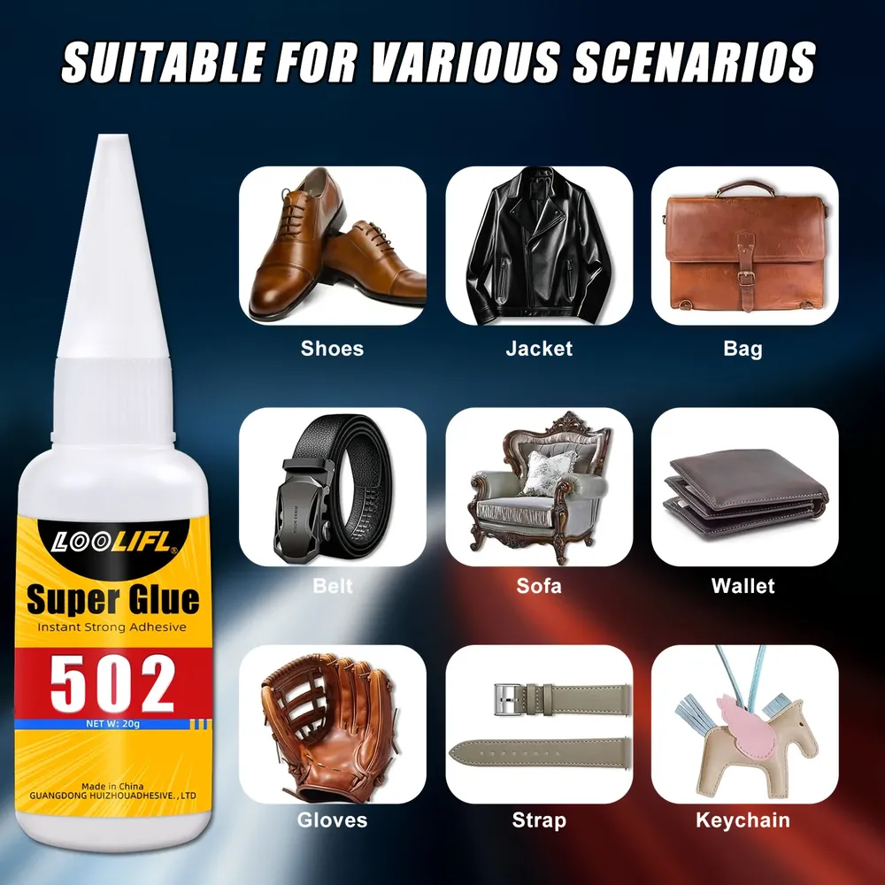 Colle 502 1 à 2 pièces séchage rapide pour cuir chaussures sacs