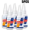 Colle 502 1 à 5 pièces 20g séchage rapide pour cuir bois plastique – Couleur 5-20g-502-L