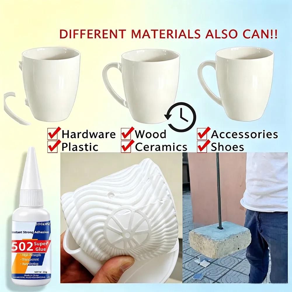 Colle 502 1 à 5 pièces 20g séchage rapide pour cuir bois plastique