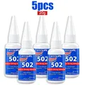Colle 502 1 à 5 pièces 20g séchage rapide pour cuir plastique métal – Couleur 5-20g-502-D-