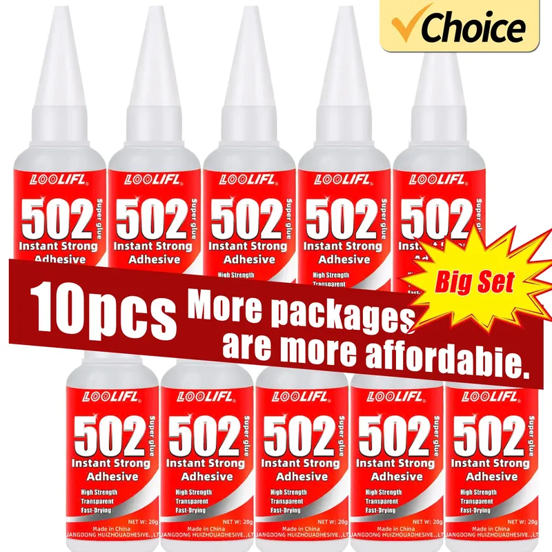 Colle 502 5 pièces 20g séchage rapide pour cuir caoutchouc bois
